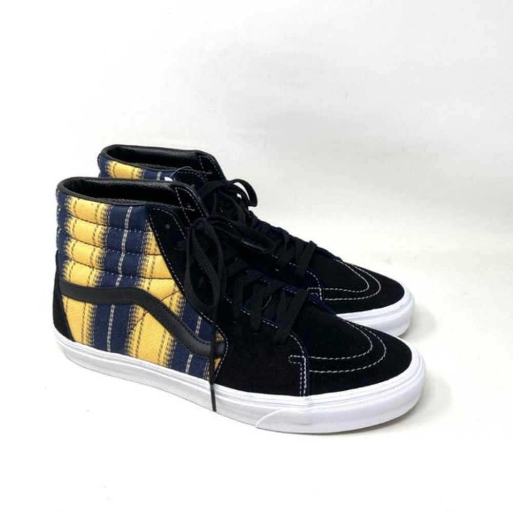 💖MEGA SALE💖VANS SK8-HI Denim Men's Stripes s Black Suede Canvas VN0A4BV6TRM - Picture 8 of 10